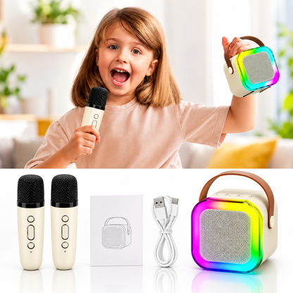 KARAOKE PORTATIL – MICROFONO Y MINI PARLANTE BLUETOOTH