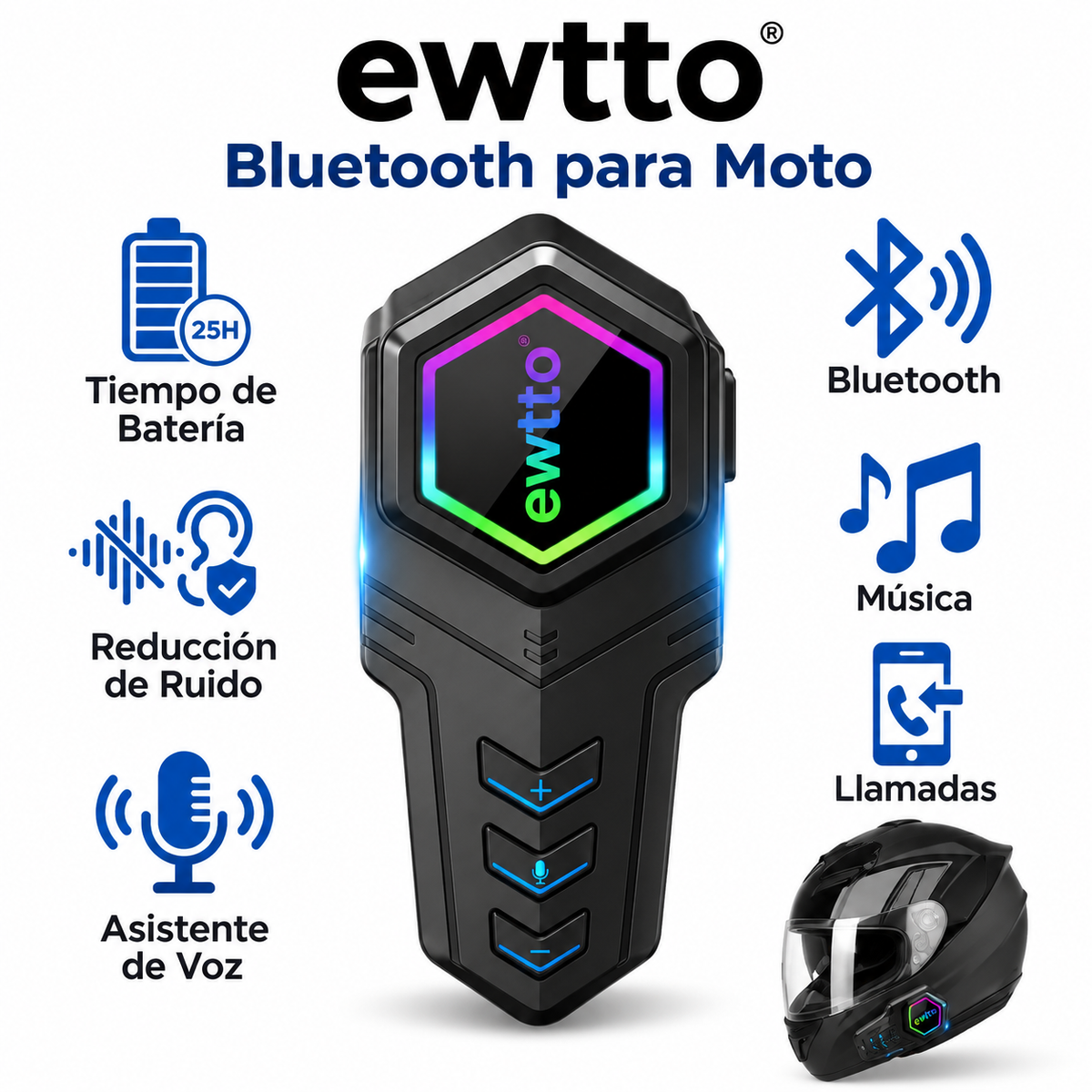 AURICULAR Bluetooth para Moto EWTTO